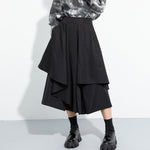 Irregular High-waisted A-line Skirt Pants