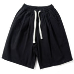 Cotton Elastic Drawstring Straight Loose Casual Shorts