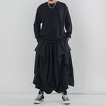 Multi-layered Pleated Cropped Wide-leg Pants Hakama