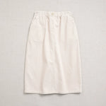 Corduroy Elastic Waist Midi Skirt