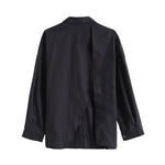 Slit Back Loose Irregular Long-sleeved Shirt