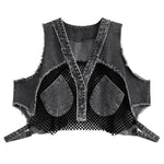 Mesh Short Denim Vest