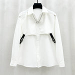 Patchwork Shawl Design Long-sleeved Shirt