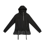 Pullover Faux Two-piece Patchwork Hoodie