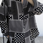 Black Polka Dot Lapel Shirt