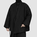 Zen-inspired Diagonal-front Tie Cotton Coat