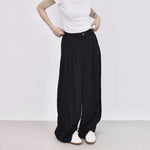 High-waisted Wide-leg Casual Curved Trousers