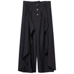 Japanese Retro Faux Two-piece Wide-leg Cropped Trousers