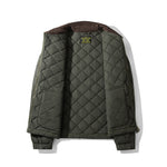 Corduroy Collar Diamond Pattern Casual Cotton Jacket