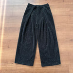 Embroidered Striped Wool Wide-leg Pants