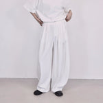 High-waisted Wide-leg Casual Curved Trousers