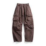 Japanese Loose Multi-pocket Straight-leg Cuffed Cargo Pants