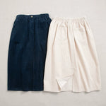 Corduroy Elastic Waist Midi Skirt