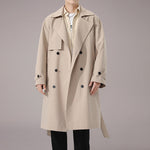 Solid Double-breasted Loose Trench Coat