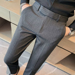 Striped Business Casual Slim Fit Suit Pants