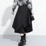 Irregular High-waisted A-line Skirt Pants