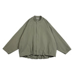 Retro Japanese Style Stand-up Collar Zip-up Jacket