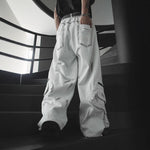 Retro Distressed Punk Washed Wide-leg Jeans