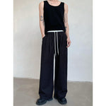 Retro High Waist Drape Striped Casual Pants