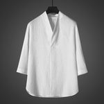 Vintage Ice Silk Loose Zen Clothes Half Sleeve T-shirt