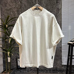 420g Cotton Drop-Shoulder Frayed Edge T-shirt