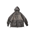 Color-blocked Large Pocket Shooded Windbreaker