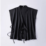 Slanted Collar Loose Vest