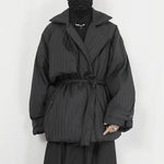 Winter White Duck Down Thickened Pleated Loose Jacket