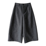 Cropped Loose Wide-leg Trousers