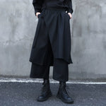 Faux Two-piece Wide-leg Asymmetrical Skirt Pants