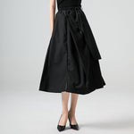 Drawstring High Waist Loose A-line Skirt