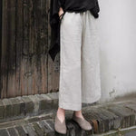 Drawstring Linen Thin Wide-Leg Pants