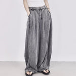 High-waisted Wide-leg Casual Curved Trousers