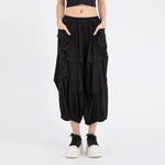 Women's Pleated Loose Casual Capri Pants