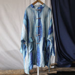 Vintage Ramie Loose Ethnic Shirt Mid-Length Jacket
