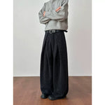 Embroidered Striped Wool Wide-leg Pants