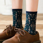 Lovely Retro Ethnic Rhombus Print Socks