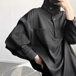 Thick Stand Collar Loose Shirt