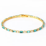 Gold Zircon Turquoise Stone Bracelet