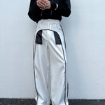 Black White Contrast Casual Pants