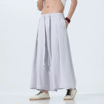 Retro Ice Silk Wide-Leg Skirt Pants