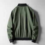 Stand Collar Zip Slip Pocket Baseball Jacket