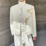 Embroidered Woven Wool Short Jacket