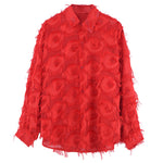 Red Raw Fringe Shirt
