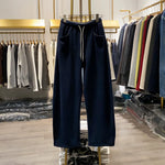 Two-tone Drawstring Casual Straight Leg Pants