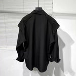Fake Two Piece Loose Zipper Simple Shirt