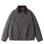 Retro Corduroy Collar Patchwork Loose Jacket