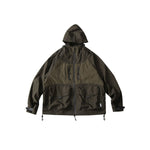 Color-blocked Large Pocket Shooded Windbreaker