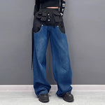 Patchwork Loose Straight Pants