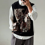 ã€�Maskã€‘Loose-fitting Patchwork Vest